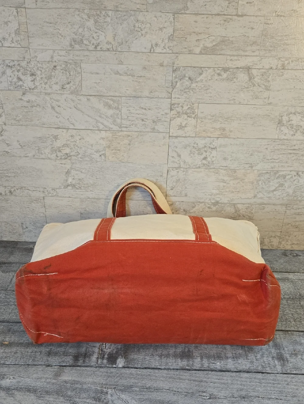 L.L. Bean Vintage Boat And Tote Canvas Bag XL Zipper Closure - Picture 9 of 11